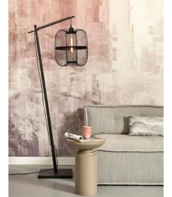 Sale Vloerlamp Hokkaido - Bamboe Zwart - 63x36x176cm Vloerlampen