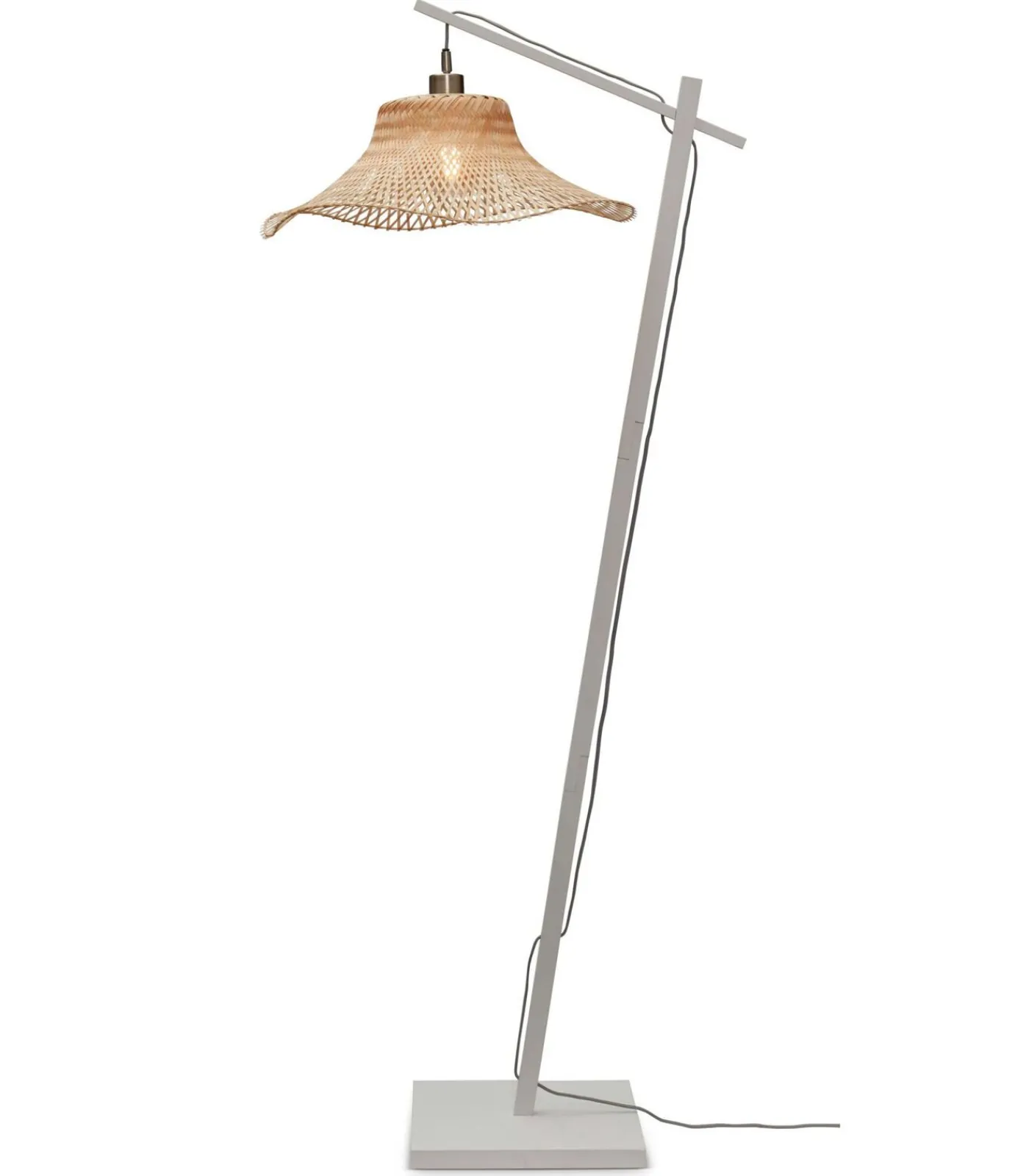 Hot Vloerlamp Ibiza - Bamboe Wit/Naturel - 77x50x150cm Vloerlampen