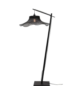 Hot Vloerlamp Ibiza - Bamboe Zwart - 83x65x176cm Vloerlampen