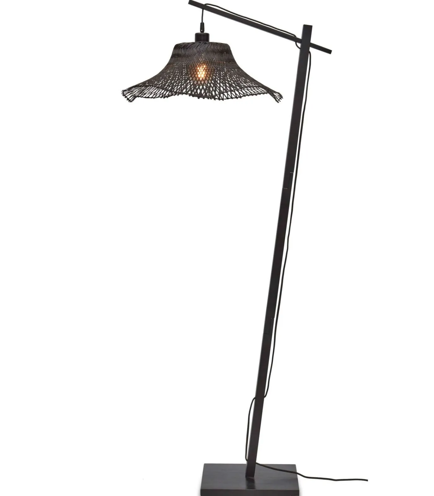 Sale Vloerlamp Ibiza - Bamboe Zwart - 77x50x150cm Vloerlampen
