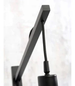 Sale Vloerlamp Ibiza - Bamboe Zwart - 77x50x150cm Vloerlampen