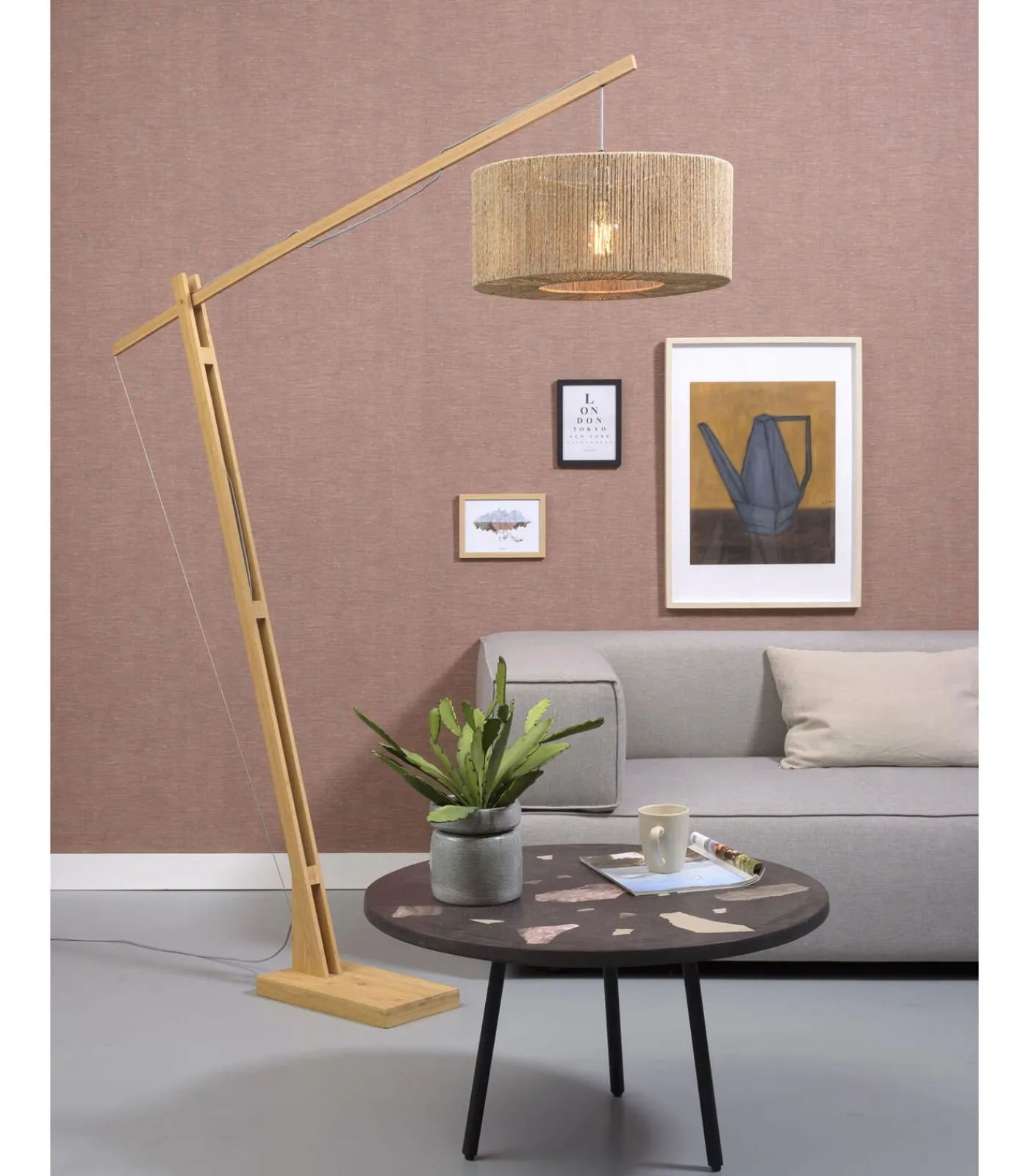 Sale Vloerlamp Iguazu - Bamboe/Jute - 165x50x207cm Vloerlampen