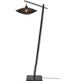 New Vloerlamp Iguazu - Bamboe/Jute Zwart - 62x40x150cm Vloerlampen