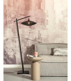 New Vloerlamp Iguazu - Bamboe/Jute Zwart - 62x40x150cm Vloerlampen