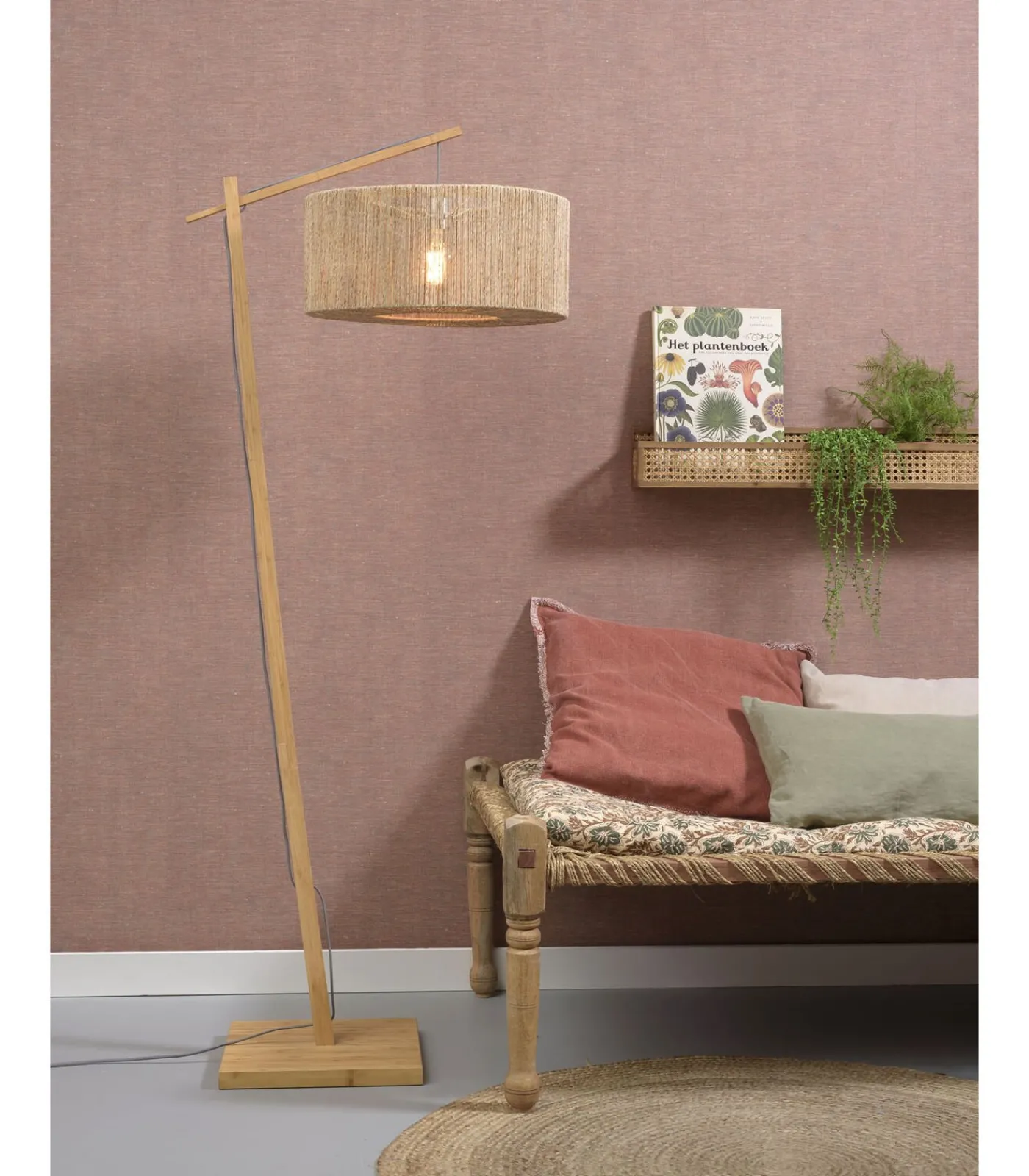 Best Vloerlamp Iguazu - Bamboe/Jute - 73x50x176cm Vloerlampen
