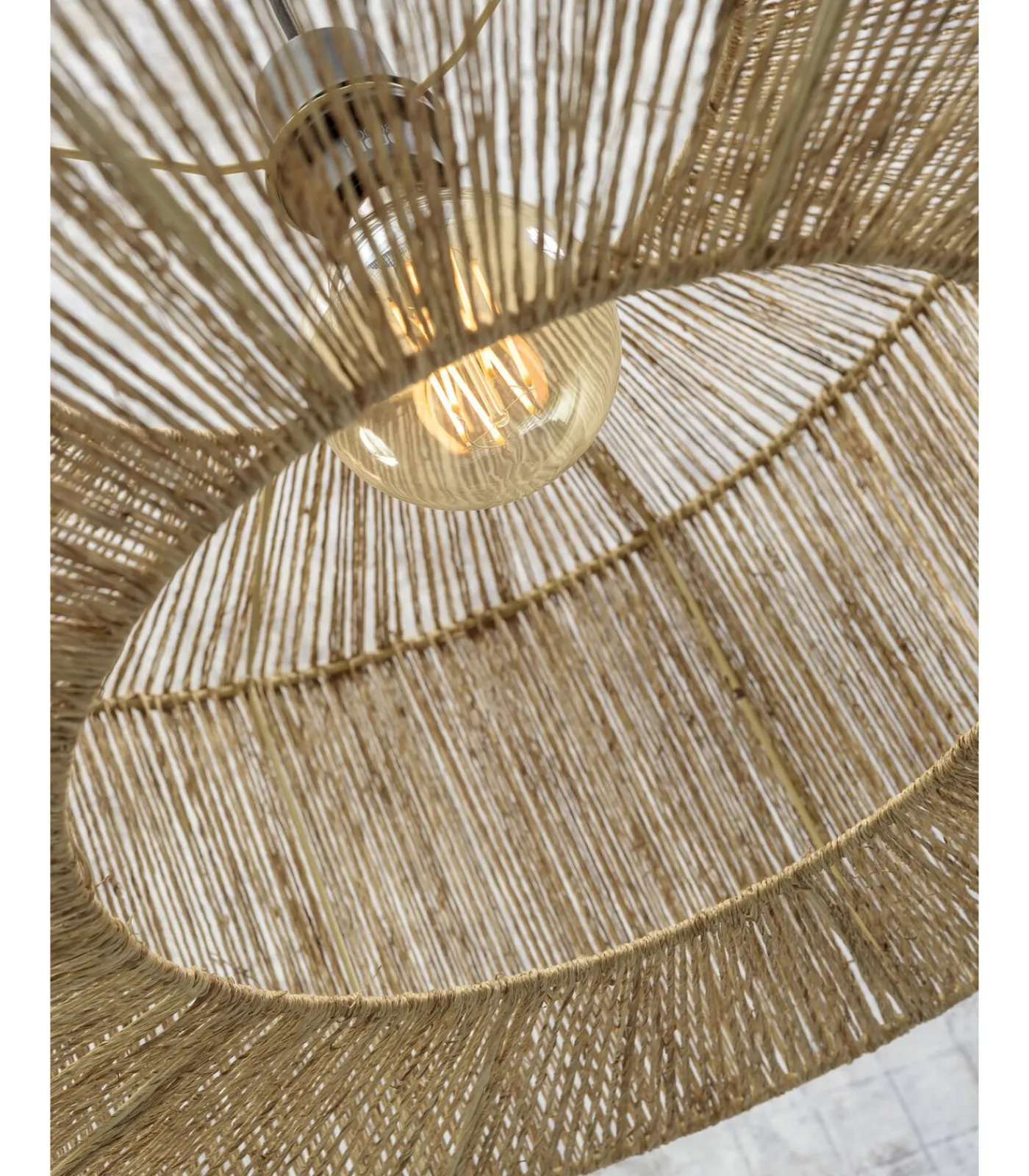 Best Vloerlamp Iguazu - Bamboe/Jute - 73x50x176cm Vloerlampen