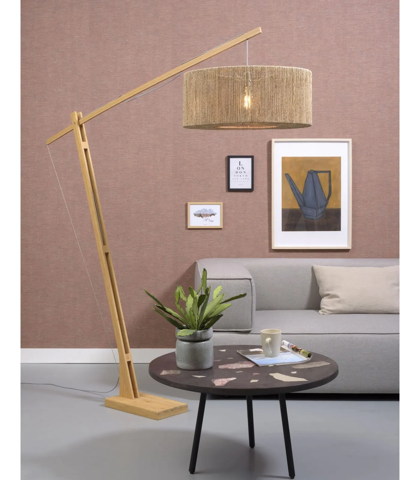 Best Vloerlamp Iguazu - Bamboe/Jute - 175x60x207cm Vloerlampen