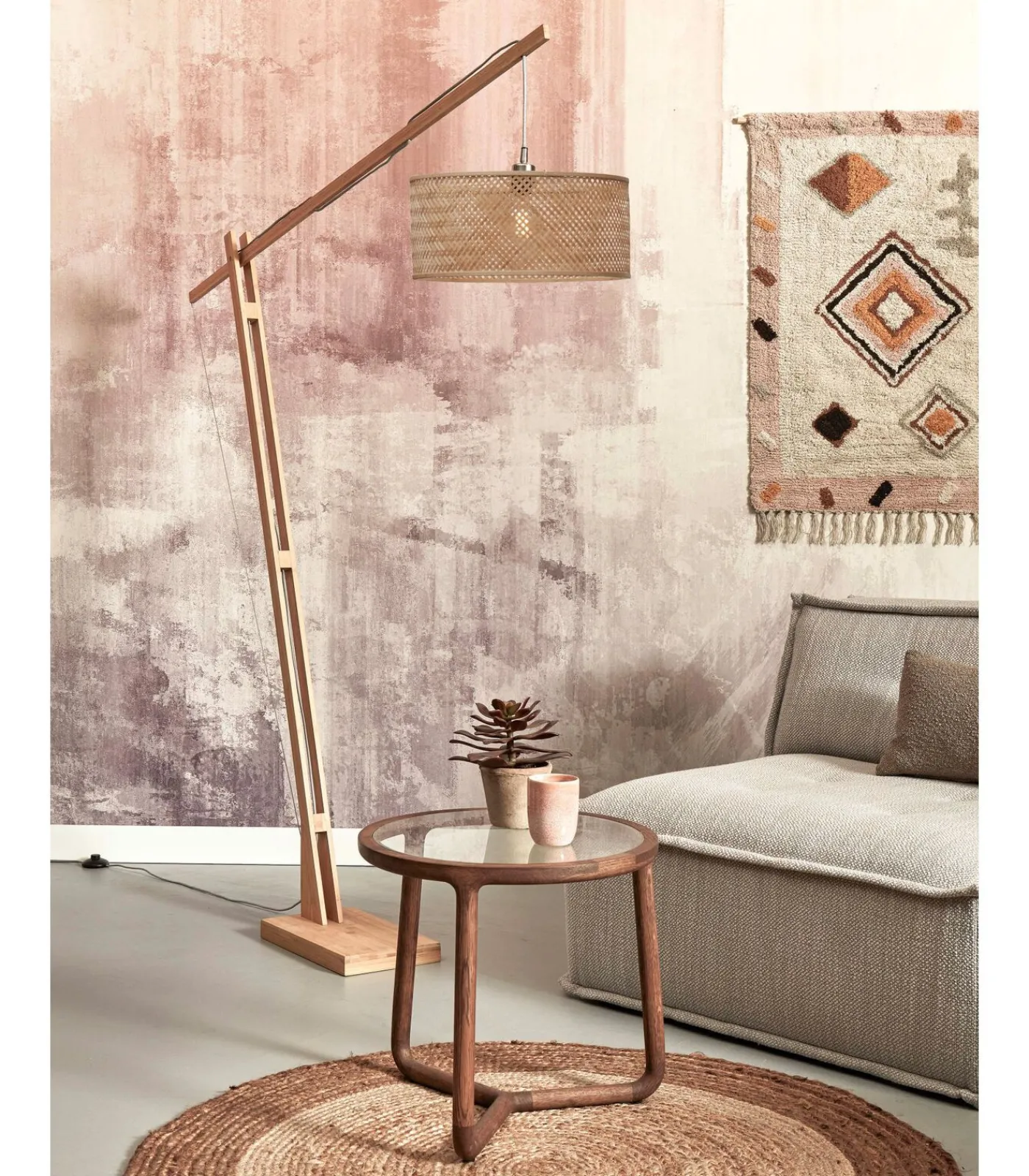 New Vloerlamp Java - Bamboe - 175x50x207cm Vloerlampen