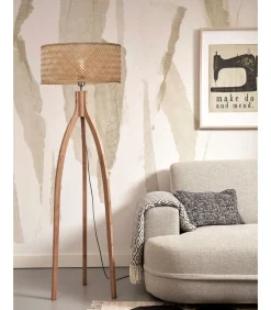 Discount Vloerlamp Java - Bamboe - 50x50x145cm - Driepoot Vloerlampen