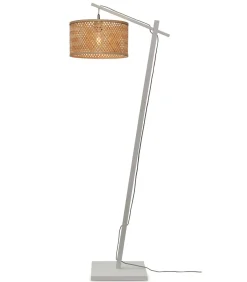 Outlet Vloerlamp Java - Bamboe Wit/Naturel - 58x32x150cm Vloerlampen