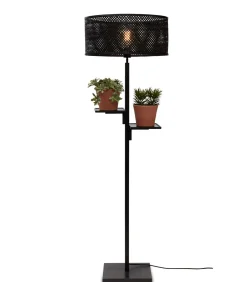 Vloerlamp Java - Bamboe Zwart - Ø50x158cm Vloerlampen