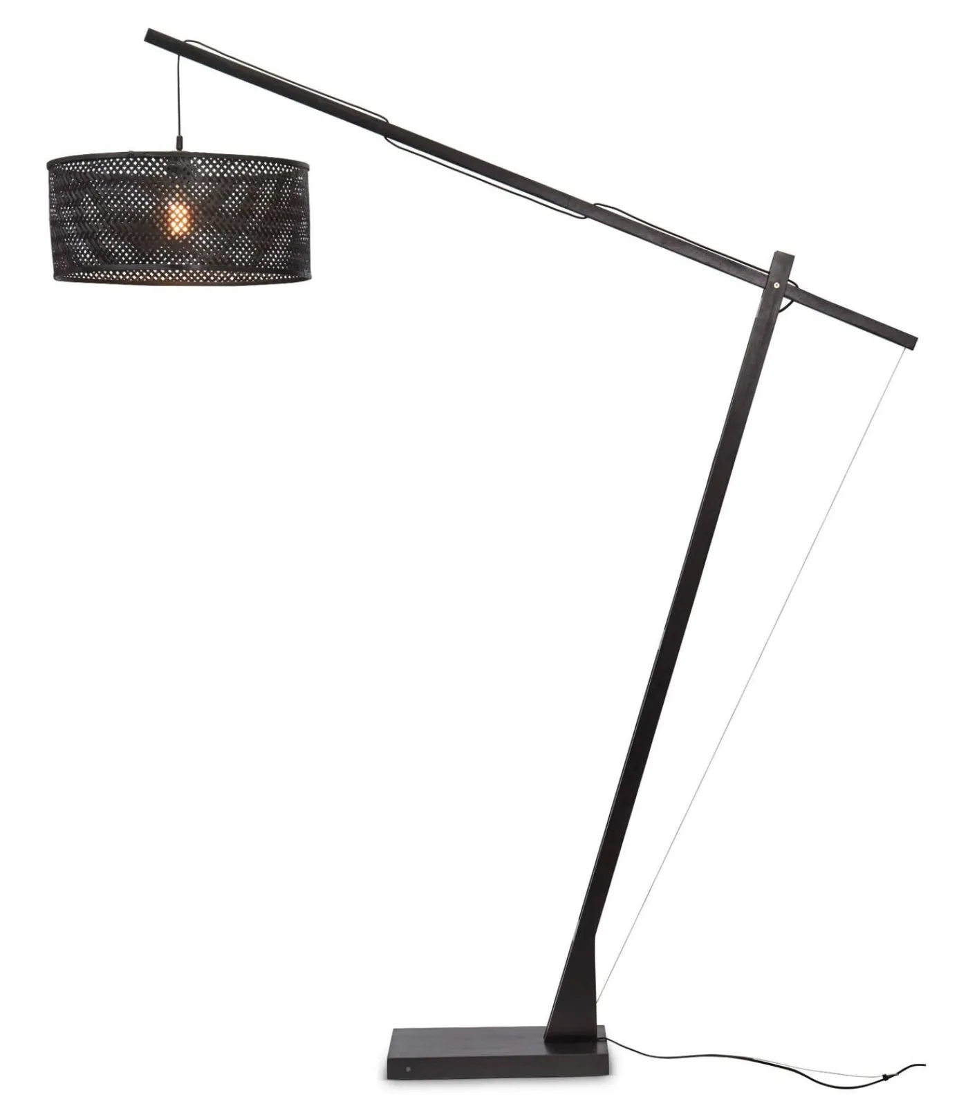 New Vloerlamp Java - Bamboe Zwart - 175x50x207cm Vloerlampen