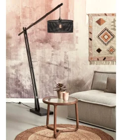 New Vloerlamp Java - Bamboe Zwart - 175x50x207cm Vloerlampen