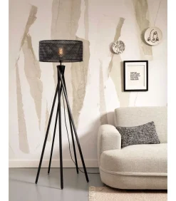 New Vloerlamp Java - Bamboe Zwart - Ø50x146cm Vloerlampen