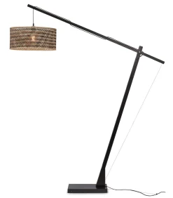Discount Vloerlamp Java - Bamboe Zwart/Naturel - 175x50x207cm Vloerlampen