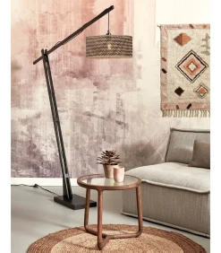 Discount Vloerlamp Java - Bamboe Zwart/Naturel - 175x50x207cm Vloerlampen