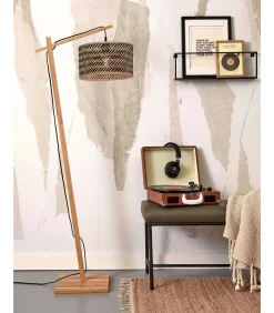 Vloerlamp Java - Bamboe/Zwart - 58x32x150cm Vloerlampen
