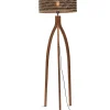Sale Vloerlamp Java - Bamboe/Zwart - 50x50x145cm - Driepoot Vloerlampen