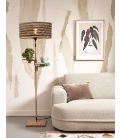 Best Vloerlamp Java - Bamboe/Zwart - Ø50x158cm Vloerlampen