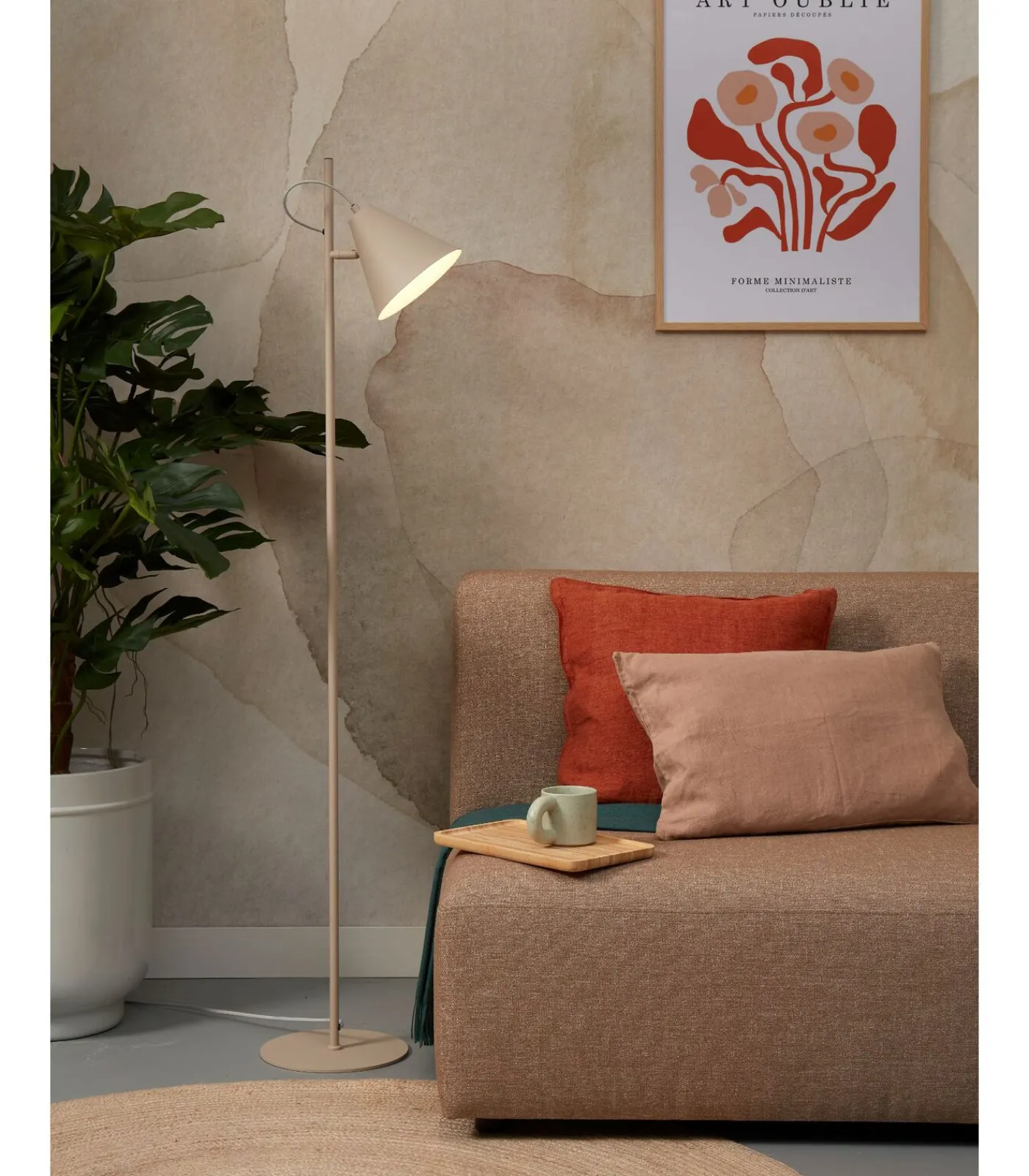 Sale Vloerlamp Lisbon - Zand - 25x35.5x151cm Vloerlampen