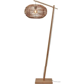 Outlet Vloerlamp Madeira - Bamboe/Rotan - 74x48x176cm Vloerlampen