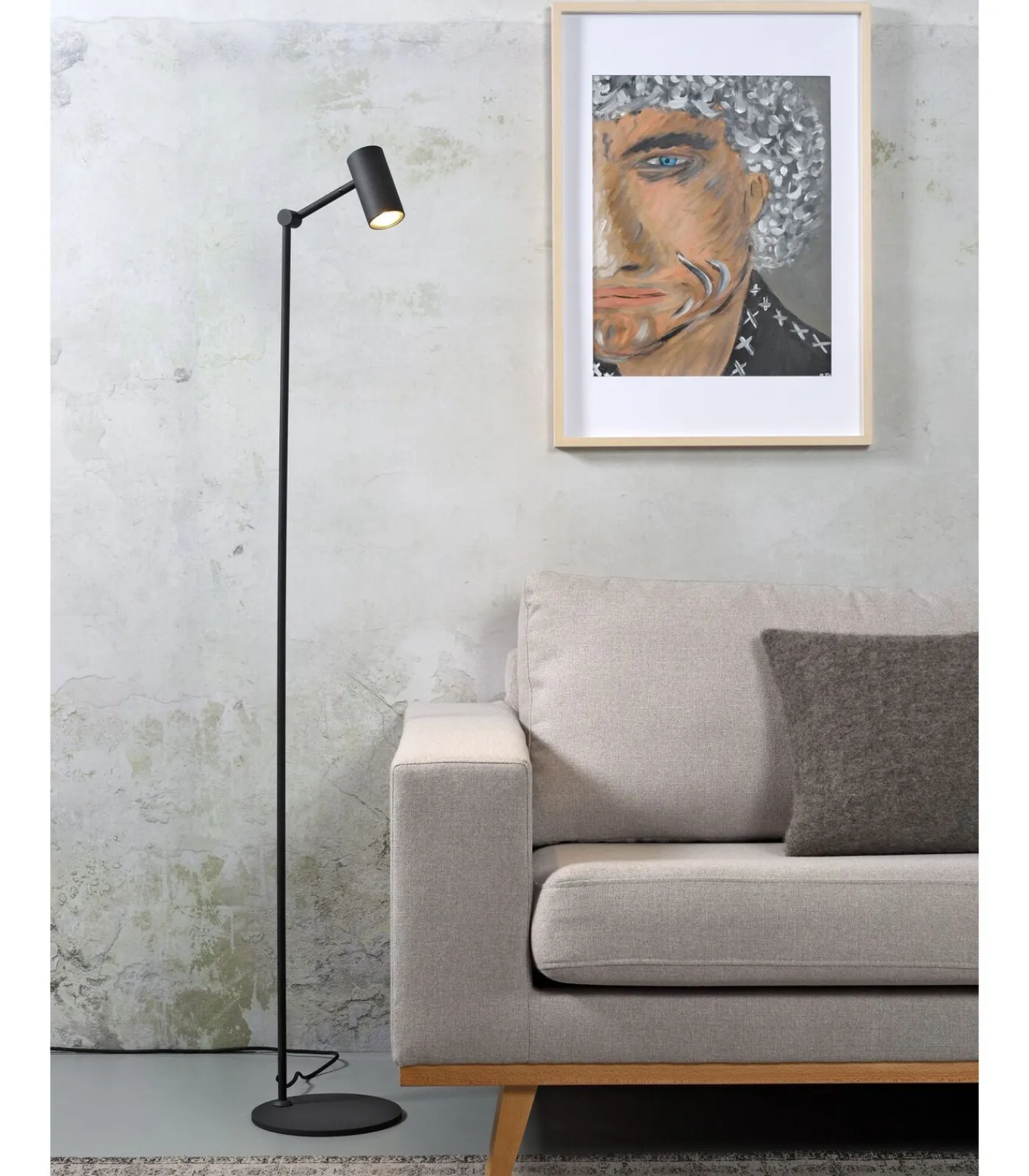 Outlet Vloerlamp Montreux - Zwart - 22x22x133cm Vloerlampen