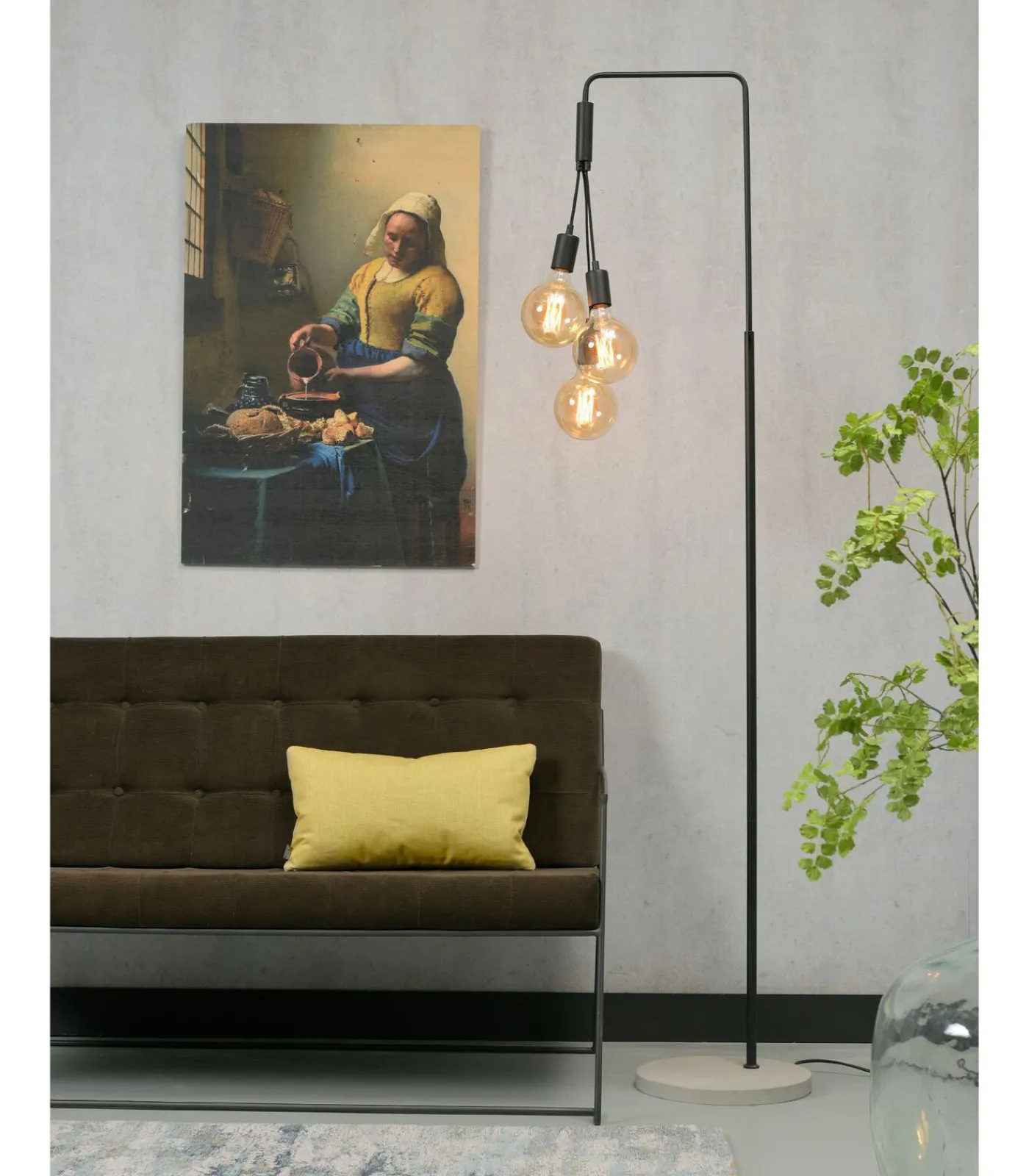 Online Vloerlamp Oslo - Zwart/Cement - 48x32x190cm - 3L Vloerlampen