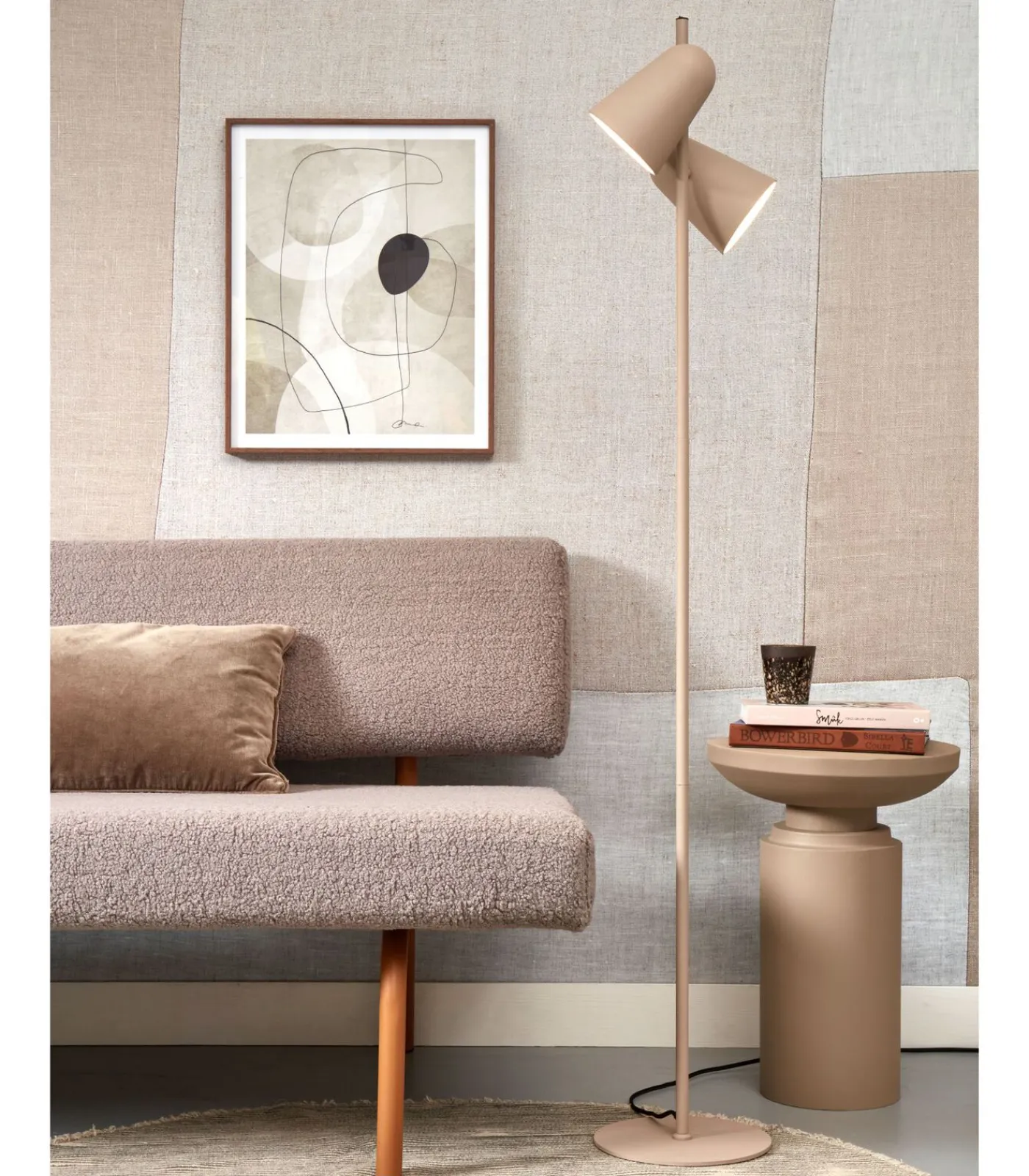 Vloerlamp Salamanca - Zand - 28x28x145cm - 2L Vloerlampen