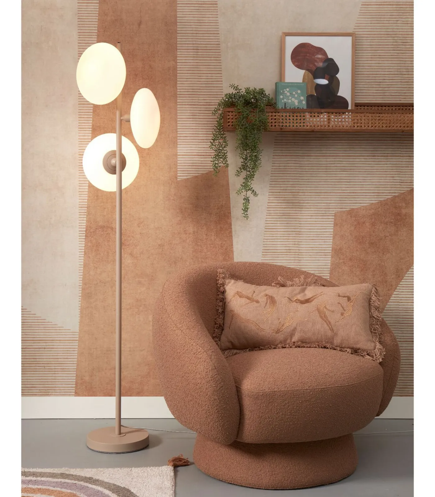 Clearance Vloerlamp Sapporo - Grijs - 32x32x161cm Vloerlampen