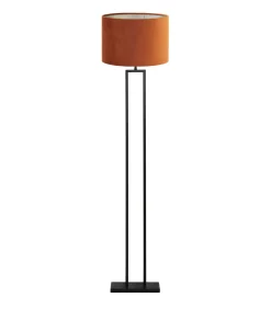 Online Vloerlamp Shiva/Velours - Zwart/Terra - Ø40x170cm Vloerlampen