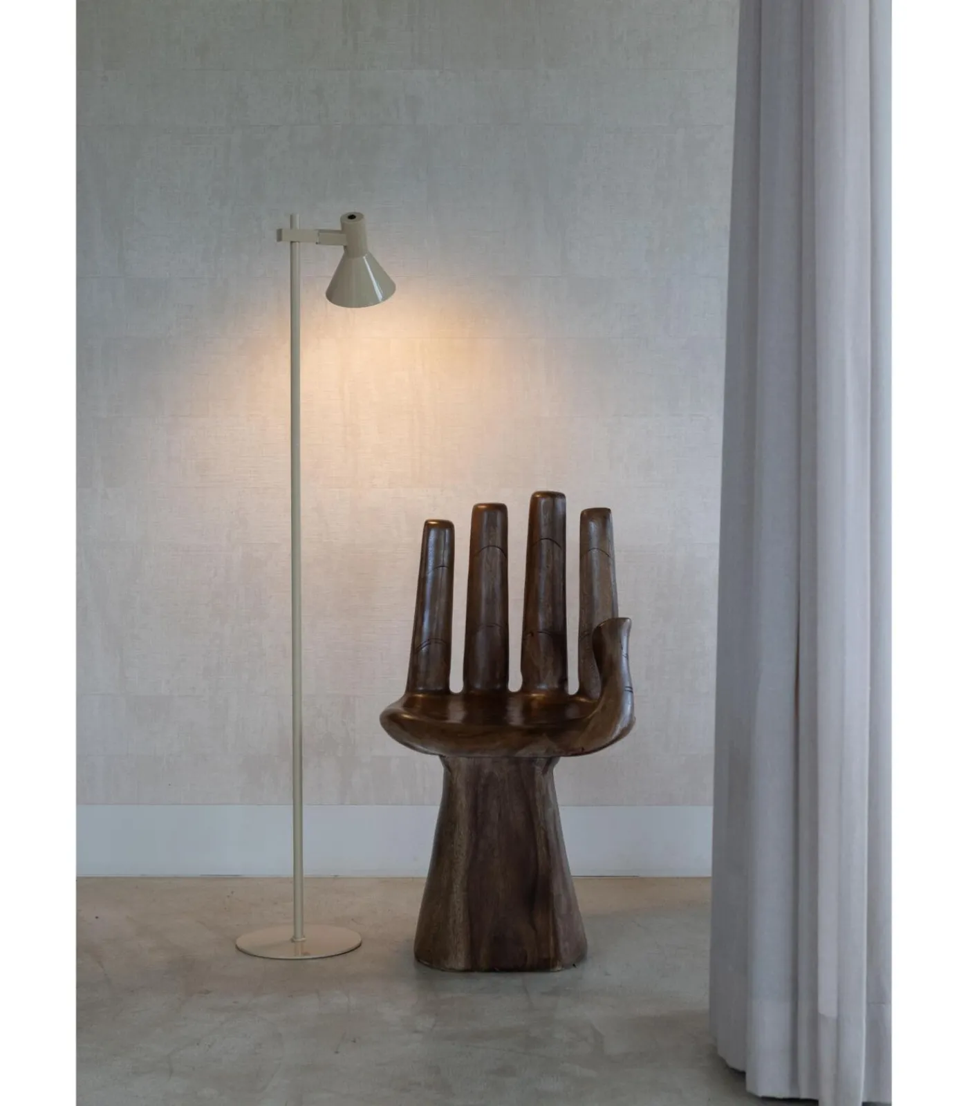 Clearance Vloerlamp Stavanger - Beige - 37x25x146cm Vloerlampen