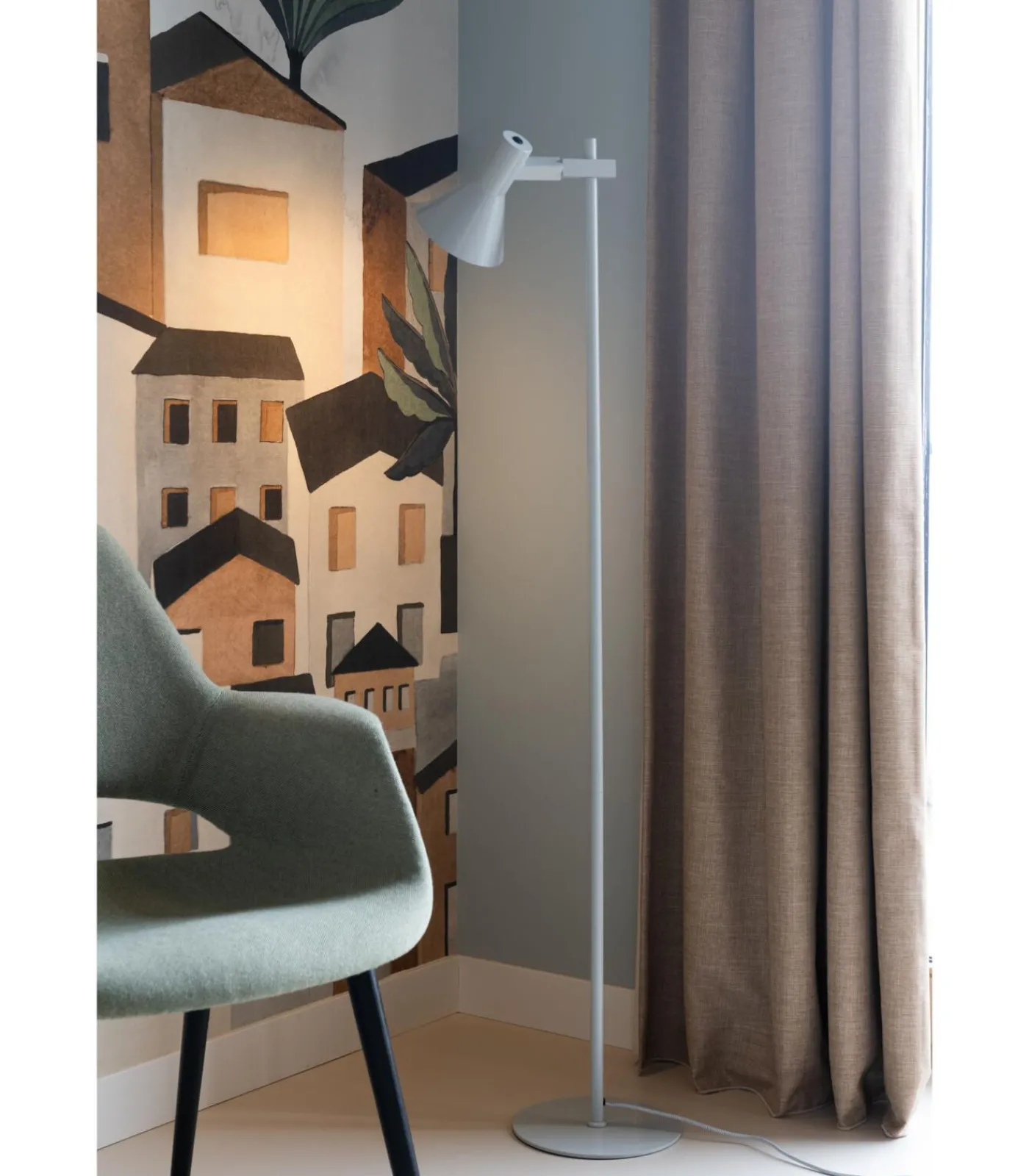 New Vloerlamp Stavanger - Grijs - 37x25x146cm Vloerlampen