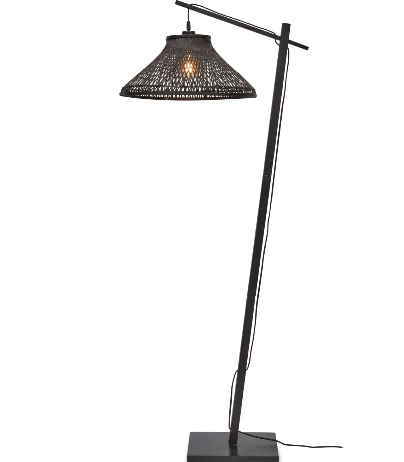 New Vloerlamp Tahiti - Bamboe Zwart - 65x45x150cm Vloerlampen