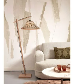 Online Vloerlamp Tahiti - Bamboe/Zwart - 65x45x150cm Vloerlampen