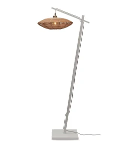 Sale Vloerlamp Tanami - Bamboe Wit/Rotan - 63x40x150cm Vloerlampen