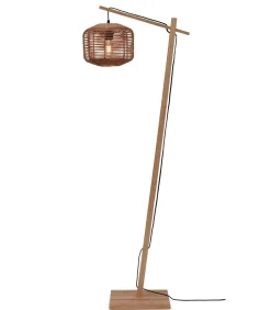 Outlet Vloerlamp Tanami - Bamboe/Rotan - 55x30x150cm Vloerlampen