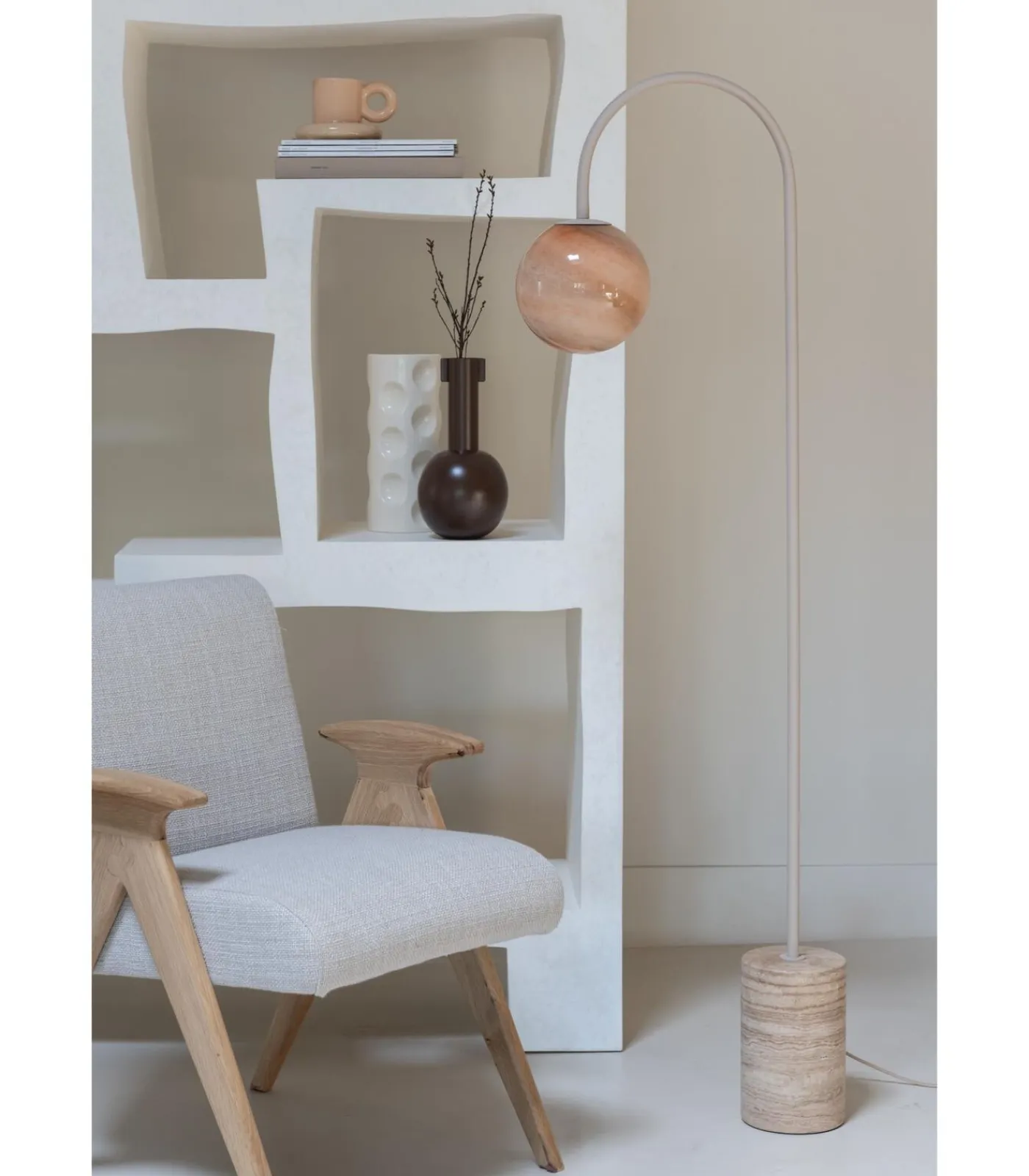 Discount Vloerlamp Tivoli - Bruin - 20x42x163cm Vloerlampen