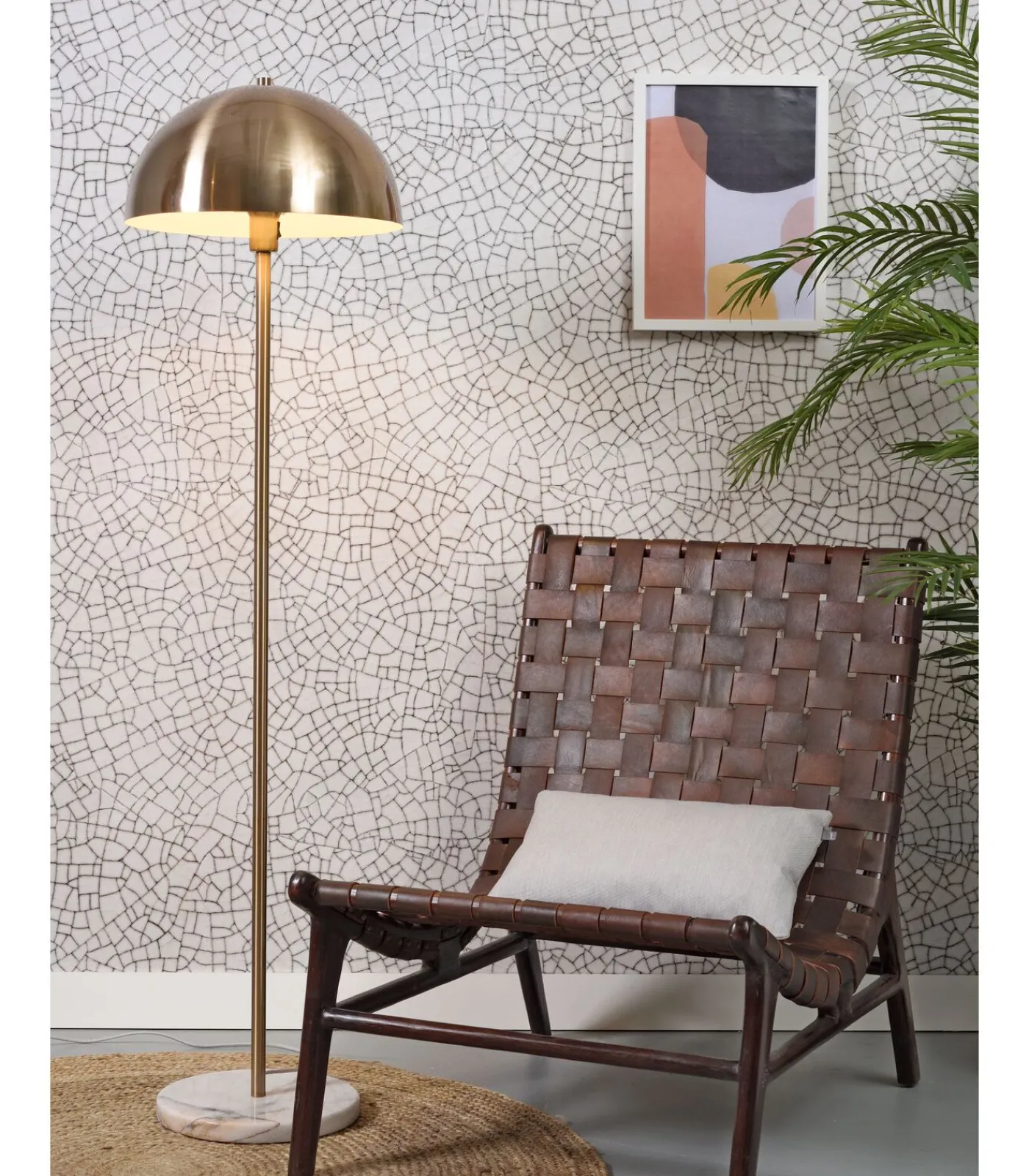 Clearance Vloerlamp Toulouse - Goud/Marmer - Ø40cm Vloerlampen