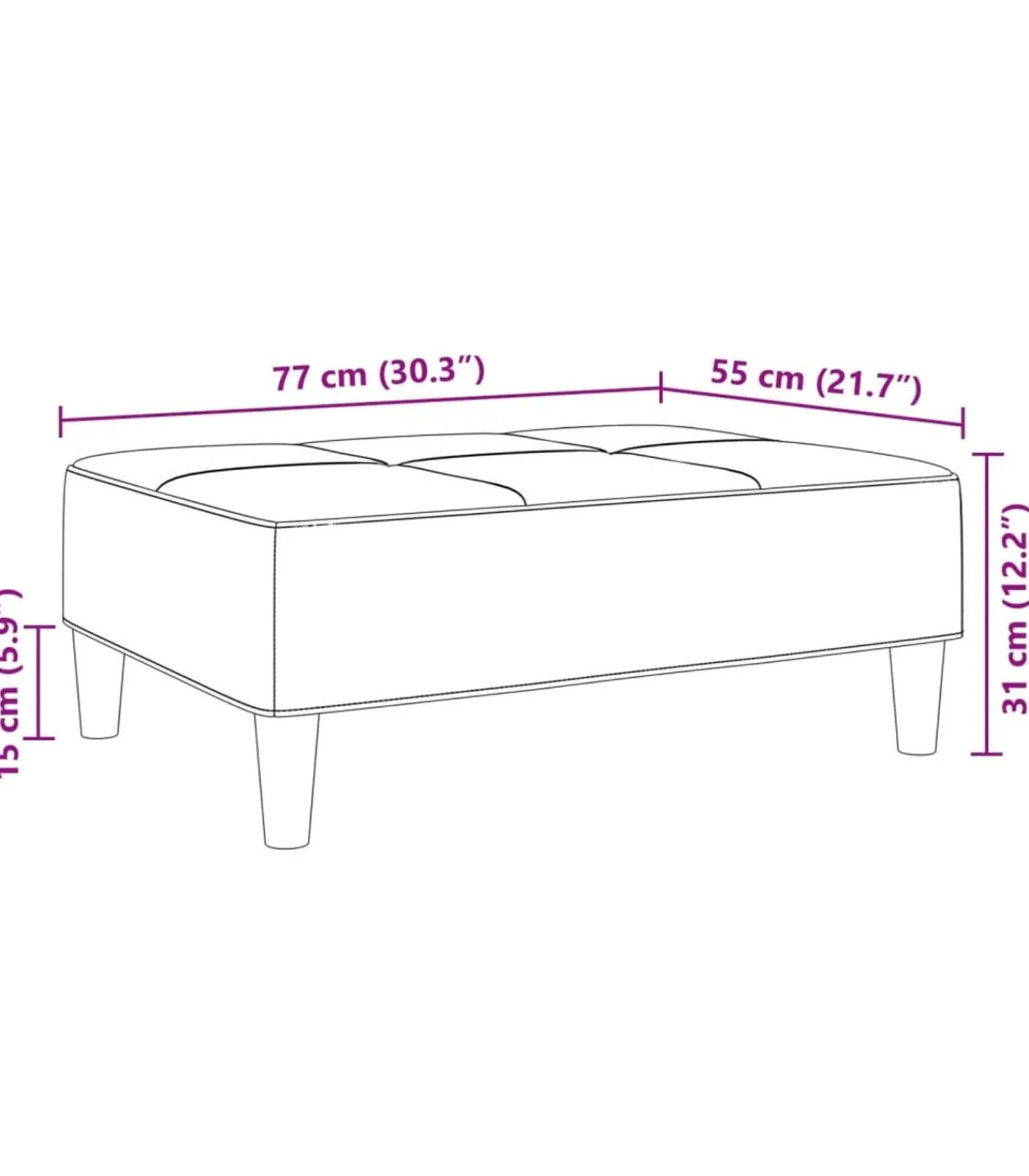 New Voetenbank patchwork 77x55x31 cm stof Stoelen