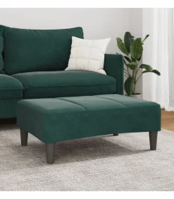 Voetenbank 77x55x31 cm fluweel donkergroen Stoelen