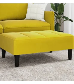 Voetenbank 77x55x31 cm fluweel geel Stoelen
