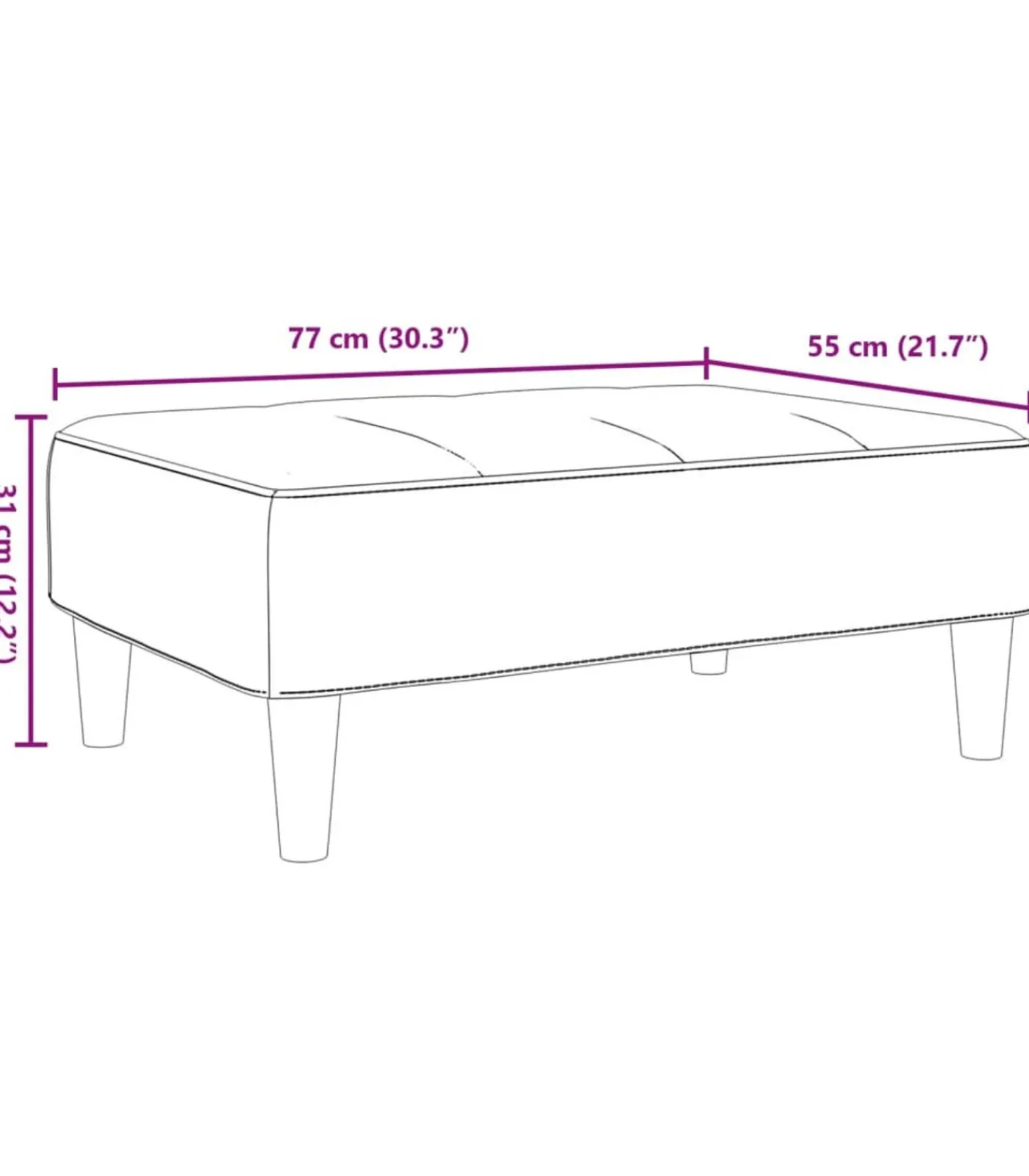 Voetenbank 77x55x31 cm fluweel geel Stoelen