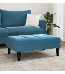 Clearance Voetenbank 77x55x31 cm fluweel blauw Stoelen