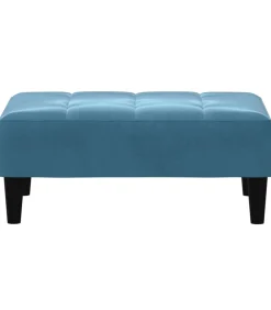 Clearance Voetenbank 77x55x31 cm fluweel blauw Stoelen