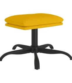 Clearance Voetenbank 60x60x36 cm fluweel mosterdgeel Stoelen