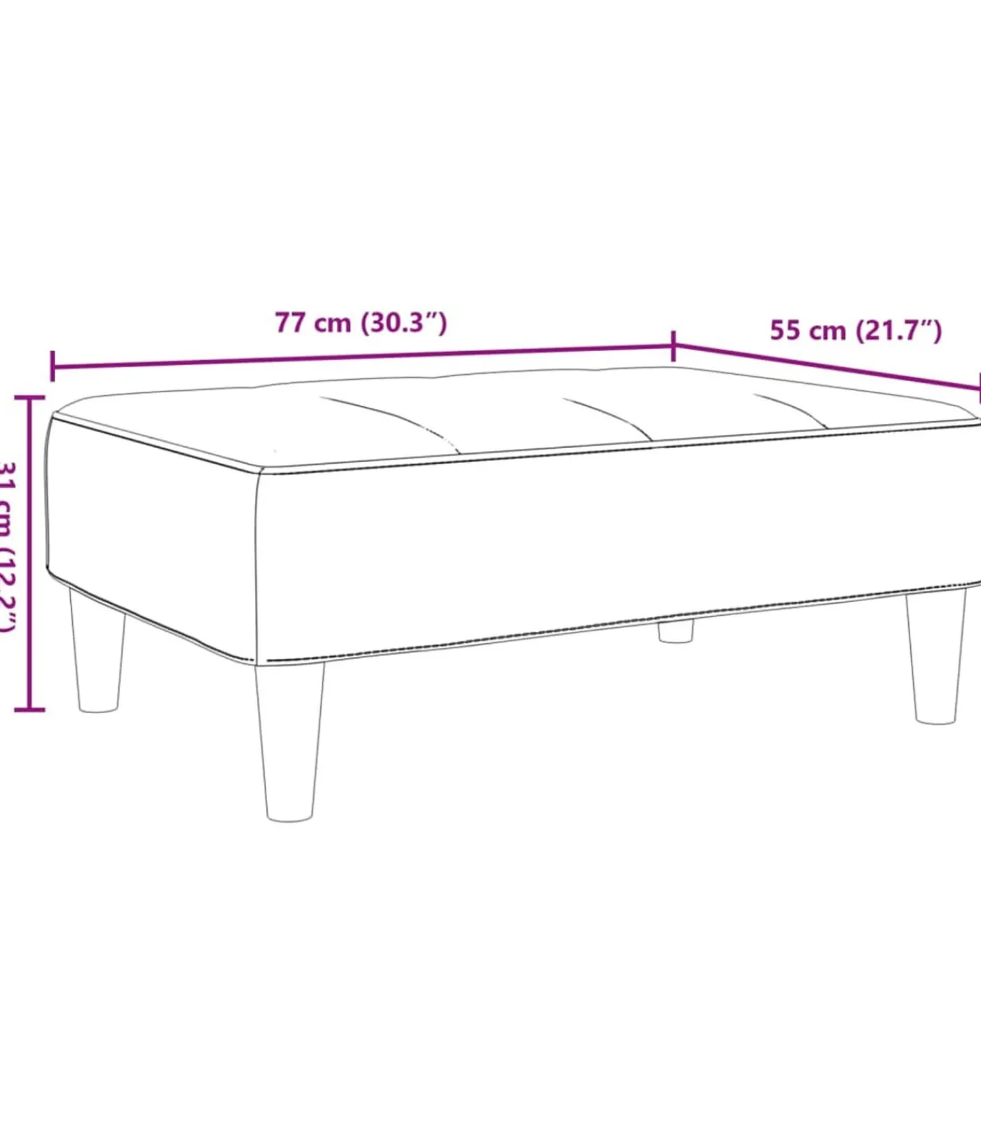 Sale Voetenbank 77x55x31 cm fluweel lichtgrijs Stoelen