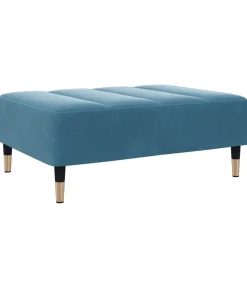 Voetenbank 77x55x31 cm fluweel blauw Stoelen