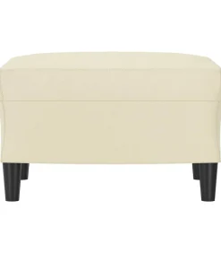 Hot Voetenbank 60x50x41 cm kunstleer crèmekleurig Stoelen