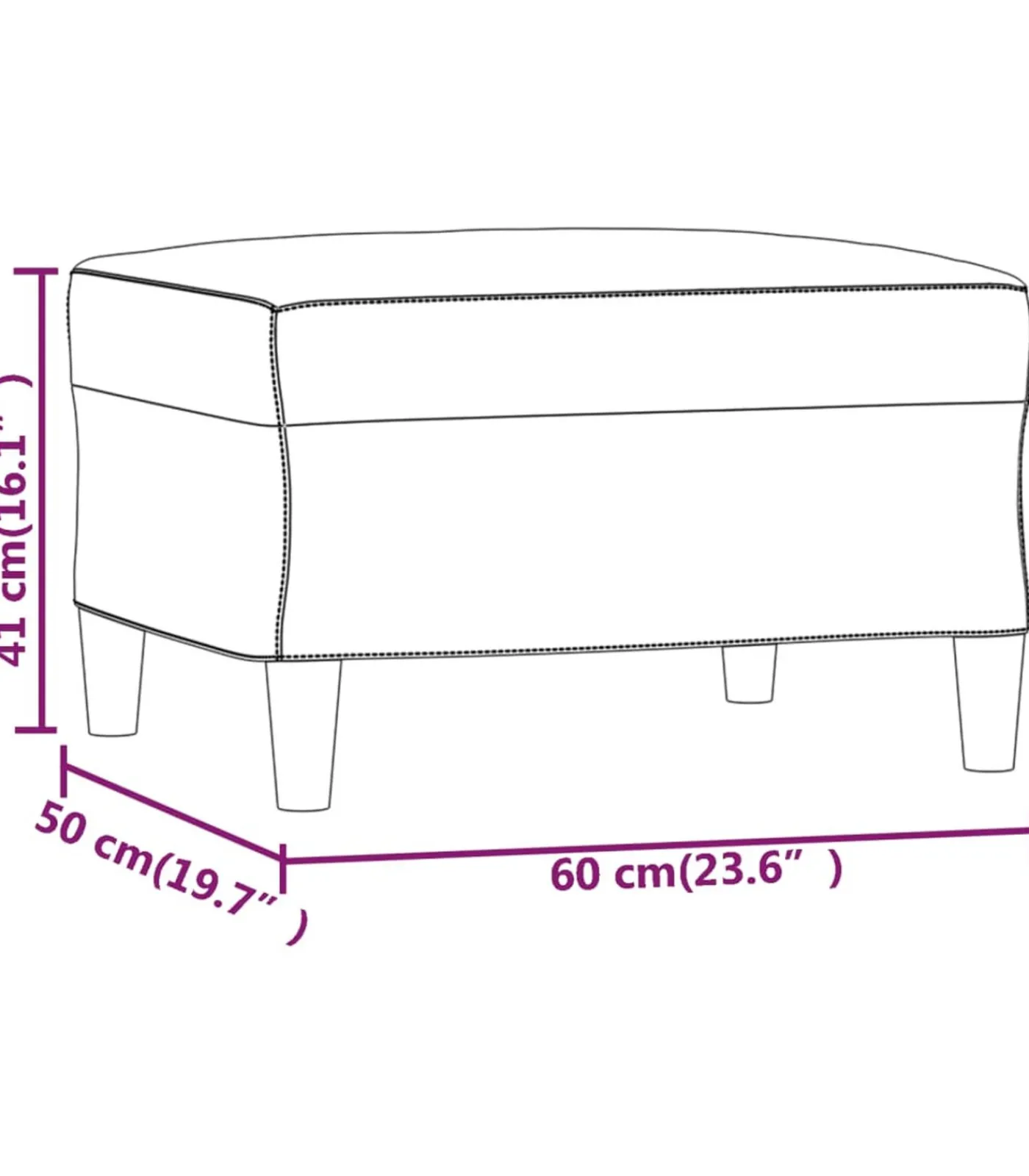 Hot Voetenbank 60x50x41 cm kunstleer crèmekleurig Stoelen