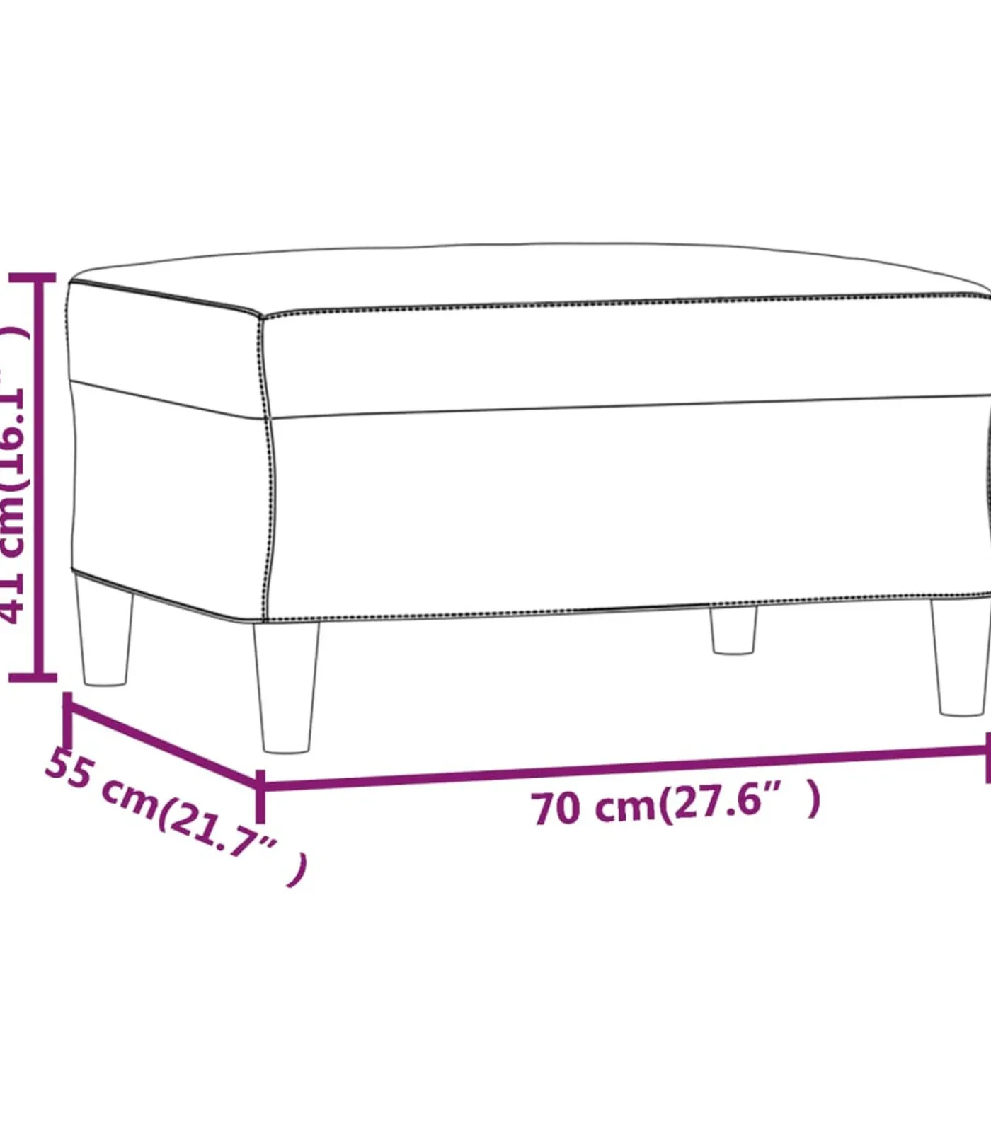 Discount Voetenbank 70x55x41 cm stof crèmekleurig Stoelen